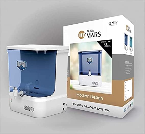 Aqua Mars Stage Purification 9 Liter Ro B12 Uf Active Copper Tds Control Water Purifier with Intelligent Disinfection Uv Led In Tank Filter for Home offic BLUE