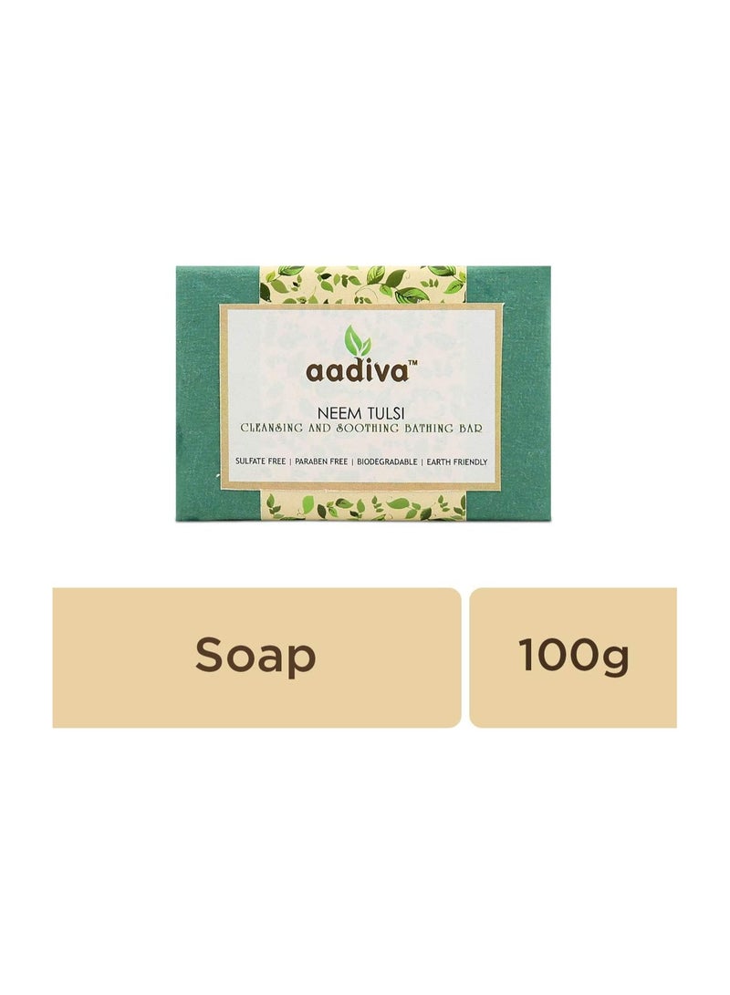 Aadiva صابون يدوي الصنع وخالي من المواد الكيميائية من أديفا نيم تولسي 6 قطع - Image 2