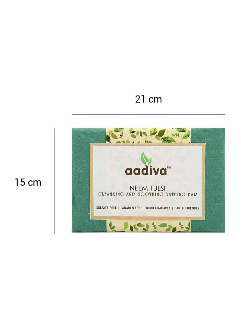 Aadiva صابون يدوي الصنع وخالي من المواد الكيميائية من أديفا نيم تولسي 6 قطع - Image 3