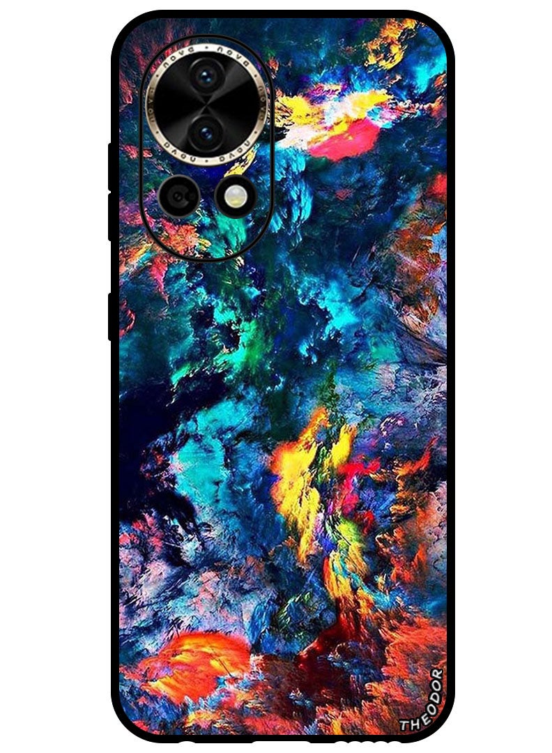 Theodor Protective Case Anti Scratch Shock Proof Bumper Cover For Huawei Nova 12 Pro Water Colour - Image 1