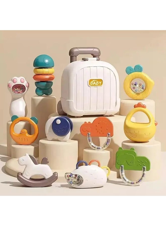 10-piece baby rattle toy set, teething toys for infants with individual packaging, sensory play toys with rattle, grip and rotation features, made of food-safe silicone, suitable for newborns and ba - Image 2