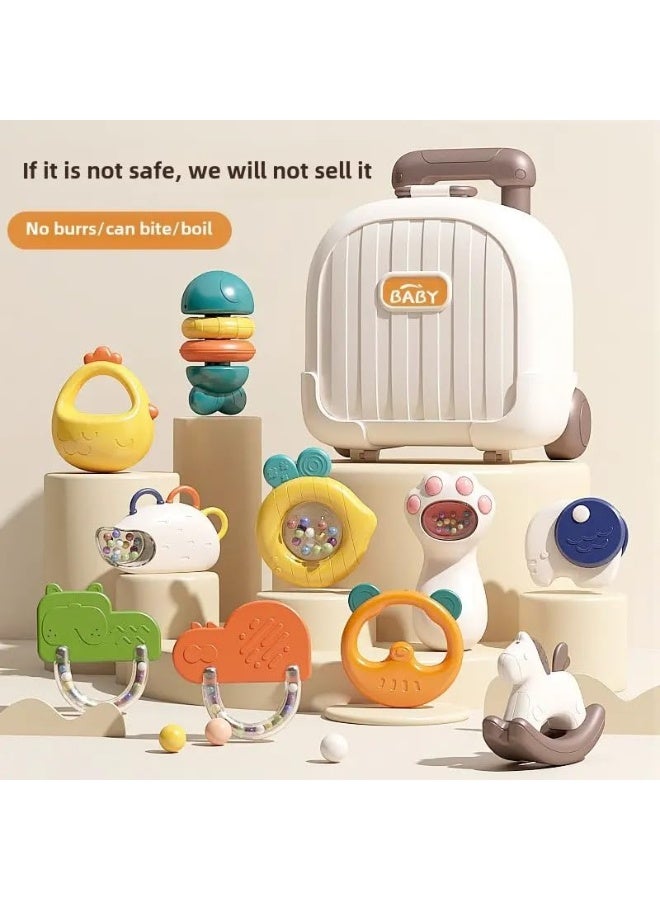 10-piece baby rattle toy set, teething toys for infants with individual packaging, sensory play toys with rattle, grip and rotation features, made of food-safe silicone, suitable for newborns and ba - Image 4