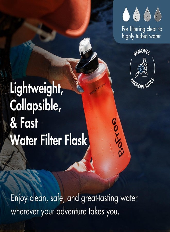 Katadyn BeFree AC 1L Soft Water Filter Bottle - Red, Ultralight & Collapsible Flask, First-of-Its-Kind Activated Carbon Filter Improves Taste & Odors, Ideal for Hiking, Travel, Sports & Emergencies - Image 2