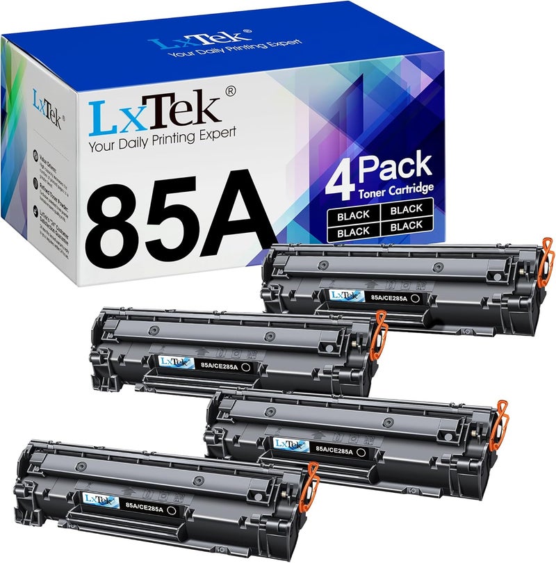 خرطوشة حبر بديلة متوافقة مع لـ HP 85A CE285A متوافقة مع طابعات Laserjet Pro P1102W و Pro P1109W و M1212NF و M1217NFW (أسود، عبوة من 4 قطع) - Image 1