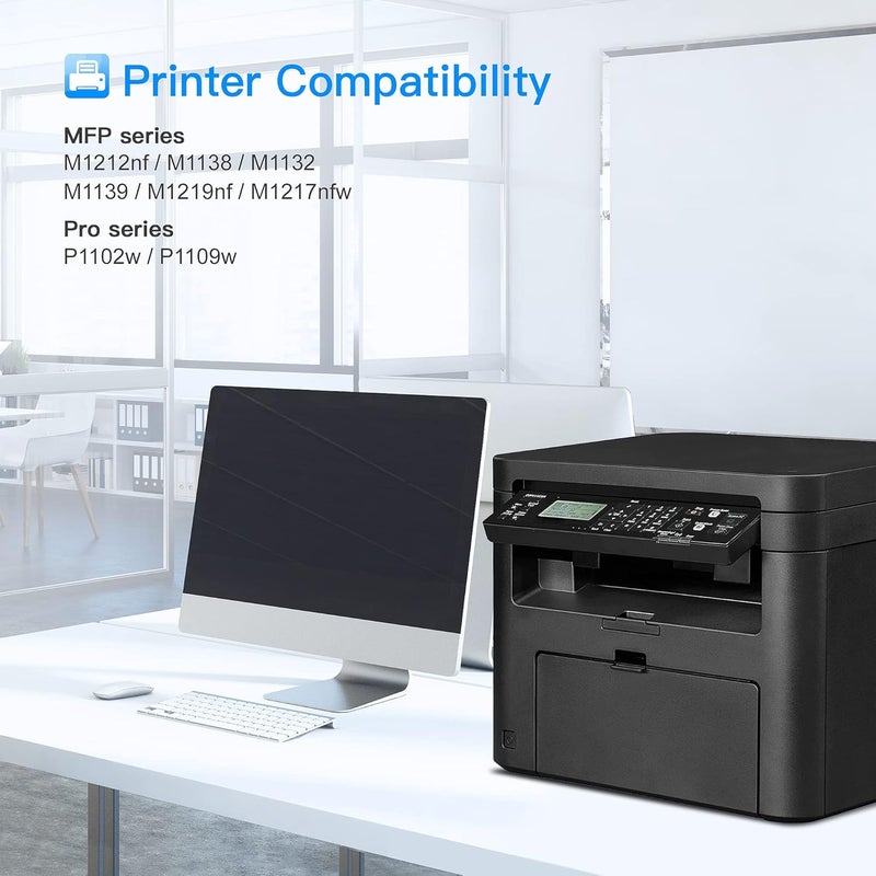 خرطوشة حبر بديلة متوافقة مع لـ HP 85A CE285A متوافقة مع طابعات Laserjet Pro P1102W و Pro P1109W و M1212NF و M1217NFW (أسود، عبوة من 4 قطع) - Image 2