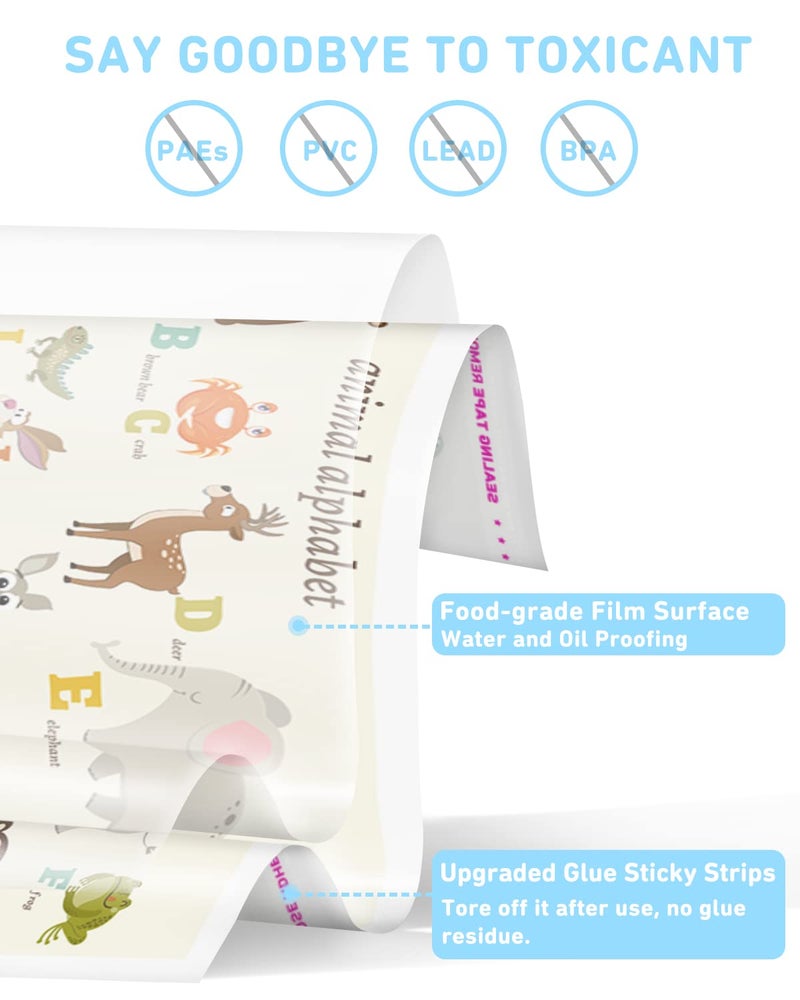 Babebay Disposable Placemats for Baby, 40 Pack Sticky Toddler Placemat for Restaurants, Dining Table, Party, Travel, 12" x 18" with 3 Designs - Image 2