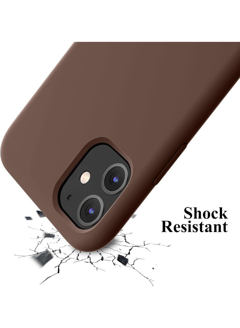 Compatible with iPhone 11 Case 6.1 Inch Slim Liquid Silicone 4 Layers Soft Gel Rubber Shockproof Protective Phone Case with Anti Scratch Microfiber Lining (Brown) - Image 2