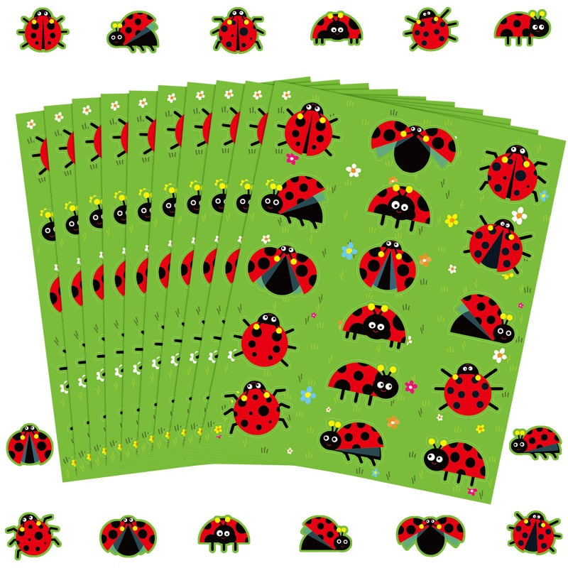 Frienda 480 Pcs Spring Ladybug Stickers Bulk for Kids Insect Party Favors Nature Lady Bug Stickers for Classroom Rewards Water Bottles Scrapbooking - Image 2