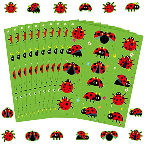 Frienda 480 Pcs Spring Ladybug Stickers Bulk for Kids Insect Party Favors Nature Lady Bug Stickers for Classroom Rewards Water Bottles Scrapbooking - Image 1