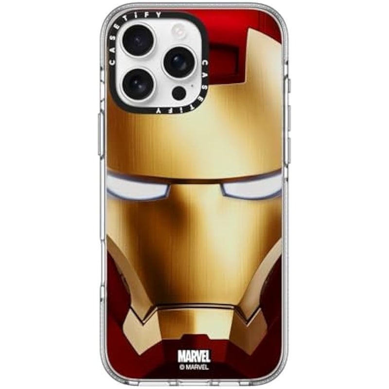 Casetify Clear iPhone 16 Pro Max Case 【Iron Man Co-Lab/Not Yellowing / 6.6ft Drop Protection/Compatible with Magsafe】 - Iron Man Hero Mask - Clear - Image 1
