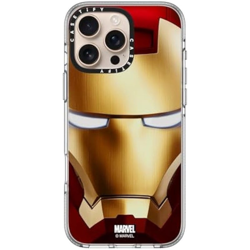 Casetify Clear iPhone 16 Pro Max Case 【Iron Man Co-Lab/Not Yellowing / 6.6ft Drop Protection/Compatible with Magsafe】 - Iron Man Hero Mask - Clear - Image 4