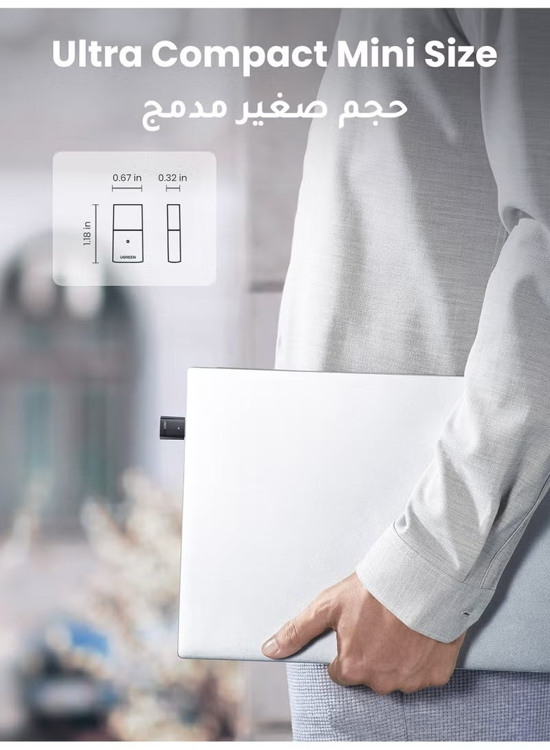 يو جي محول بلوتوث USB 5.0، جهاز إرسال واستقبال صوت، كمبيوتر مكتبي، كمبيوتر محمول، وظيفة الإنترنت، متصل بالهاتف المحمول، سماعة رأس لاسلكية، ماوس، لوحة مفاتيح، رمادي - Image 5