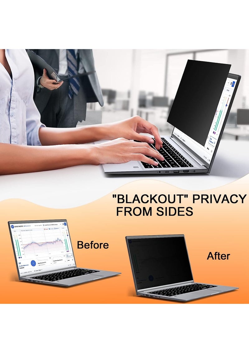 Laptop Privacy Screen 15.6 Inch Compatible with HP/ Dell/ Acer/ Samsung/Asus/ Lenovo/Toshiba, Anti Glare Blue Light Removable 16:9 Aspect Privacy Filter Screen Protector for 15.6 Inch Laptop - Image 5