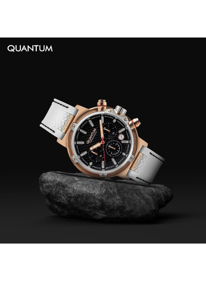 Quantum Men's Silicone Chronograph Watch HNG956.553 - 46 mm - Image 4
