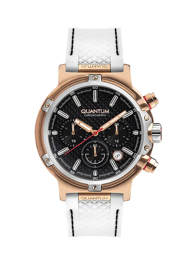 Quantum Men's Silicone Chronograph Watch HNG956.553 - 46 mm