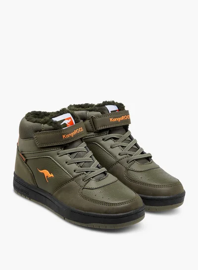 kangaROOS Boys' Panelled High Top Shoes with Hook and Loop Closure