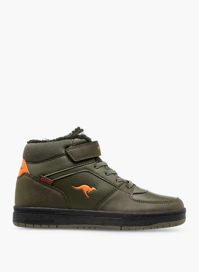 kangaROOS Boys' Panelled High Top Shoes with Hook and Loop Closure