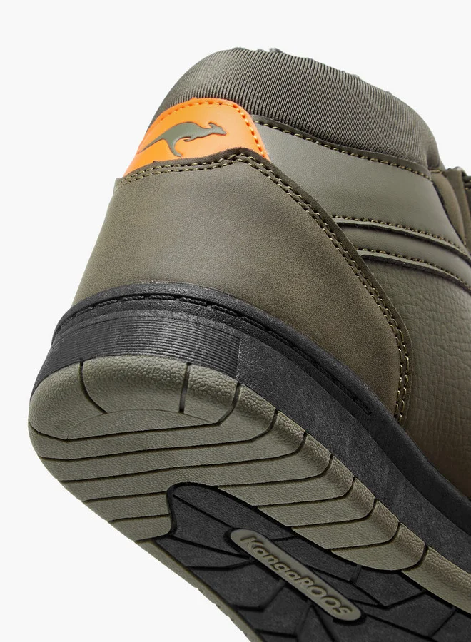 kangaROOS Boys' Panelled High Top Shoes with Hook and Loop Closure