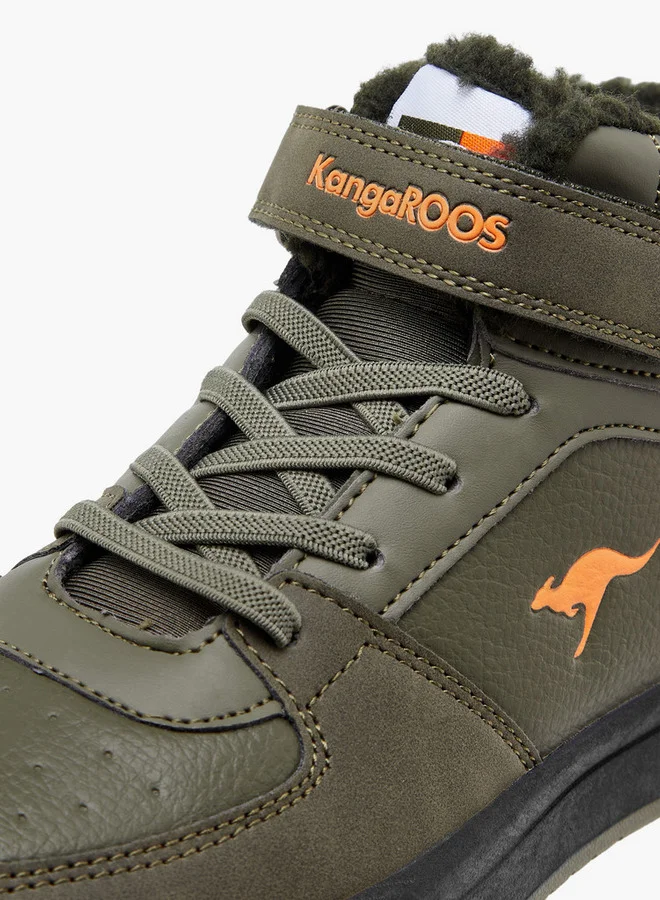 kangaROOS Boys' Panelled High Top Shoes with Hook and Loop Closure
