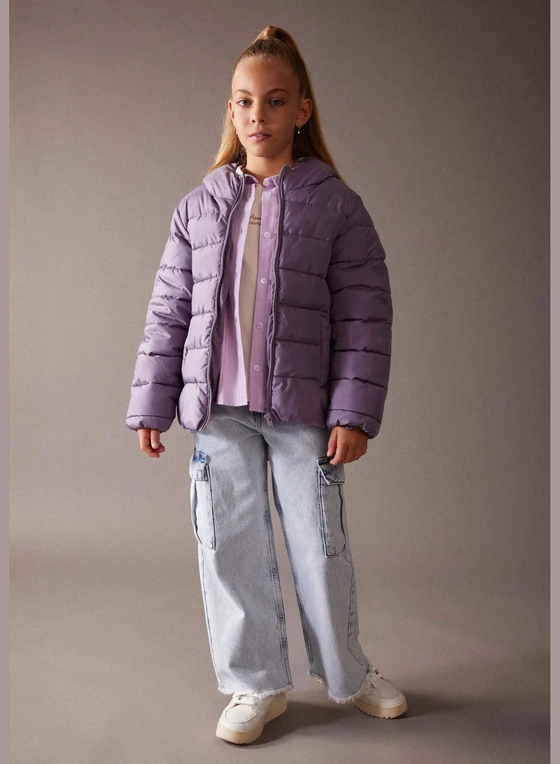 DeFacto Girl Hooded Long Sleeve Jacket