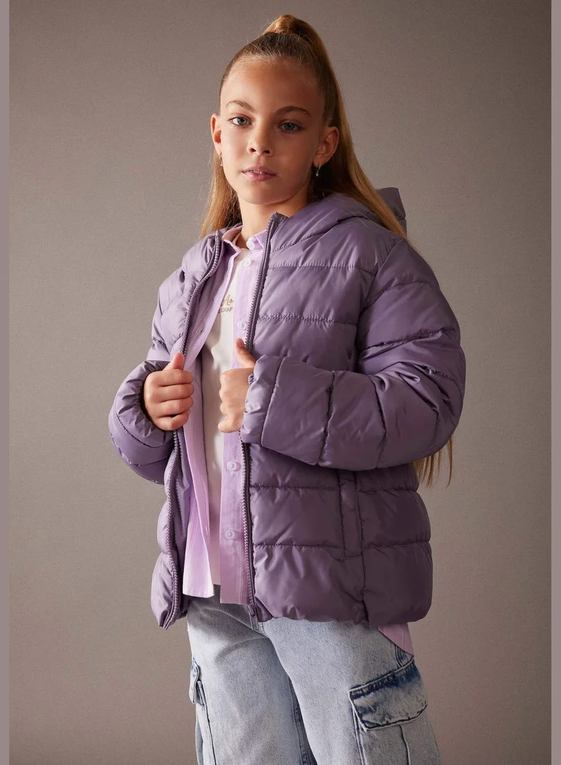 DeFacto Girl Hooded Long Sleeve Jacket
