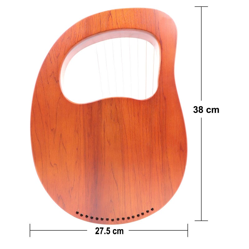 Rayzm Lyre Harp, Solid Wood Mahogany Lyre Musical Instrument, Portable 16 Metal Strings Lye Harp for Adult/Beginners - Image 2