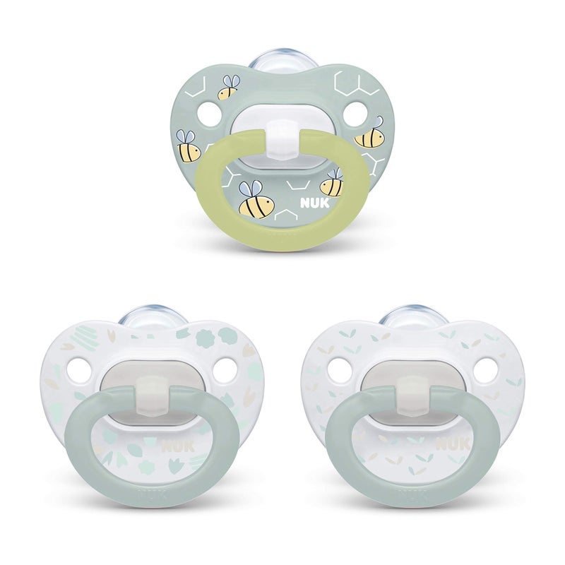 NUK Orthodontic Pacifier Value Pack, Boy, 0-6 Months (Pack of 3) - Image 1
