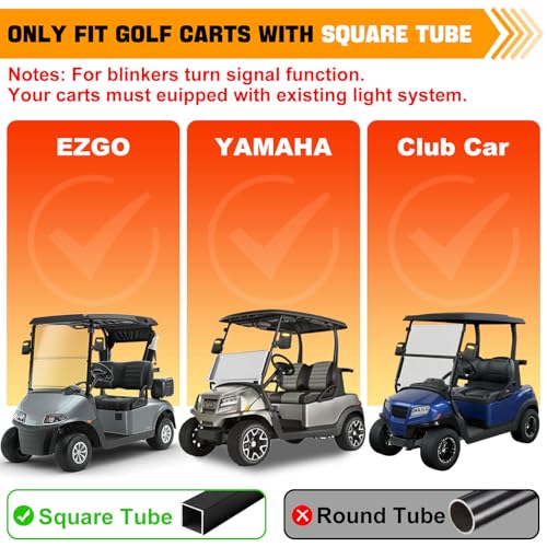 LEAPGOMAX Golf Cart Side Mirrors with Turn Signal Light Golf Cart Rear View Mirrors for Club Car EZGO Yamaha Side Mirrors Golf Cart - Image 2