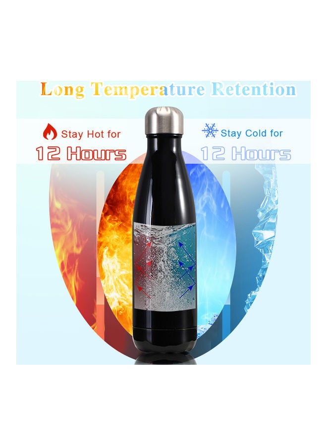 نيبمينينت زجاجة مياه بسعة 500 مل مصنوعة من الستانلس ستيل، معزولة ومفرغة الهواء ومصممة بشكل المياه الغازية. تحافظ على برودة/ سخونة مشروبك حتى 12 ساعة بفضل المعدن المقاوم للتسرب. 28*8*9سم - Image 2