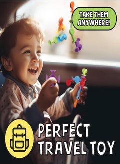 BUNMO BUNMO Suction Bath Toys 24pcs | Connect, Build, Create | No Mold Bath Toy | Hours of Fun & Creativity | Stimulating & Addictive Sensory Suction Toy | No Hole Bath Toy | Mold Free Bath Toys  - Image 3
