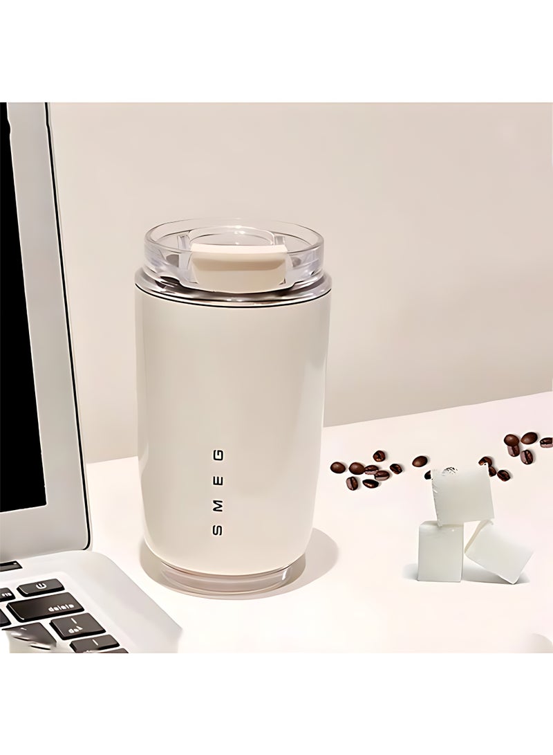 Smeg Travel Coffee Mug, Insulated Beverage Cup with Leakproof Lid, Long-Lasting Coffee Tumbler with Lid, Travel Coffee Thermos (White) - Image 5