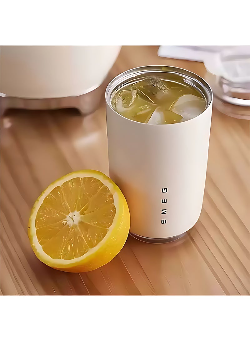 Smeg Travel Coffee Mug, Insulated Beverage Cup with Leakproof Lid, Long-Lasting Coffee Tumbler with Lid, Travel Coffee Thermos (White) - Image 4