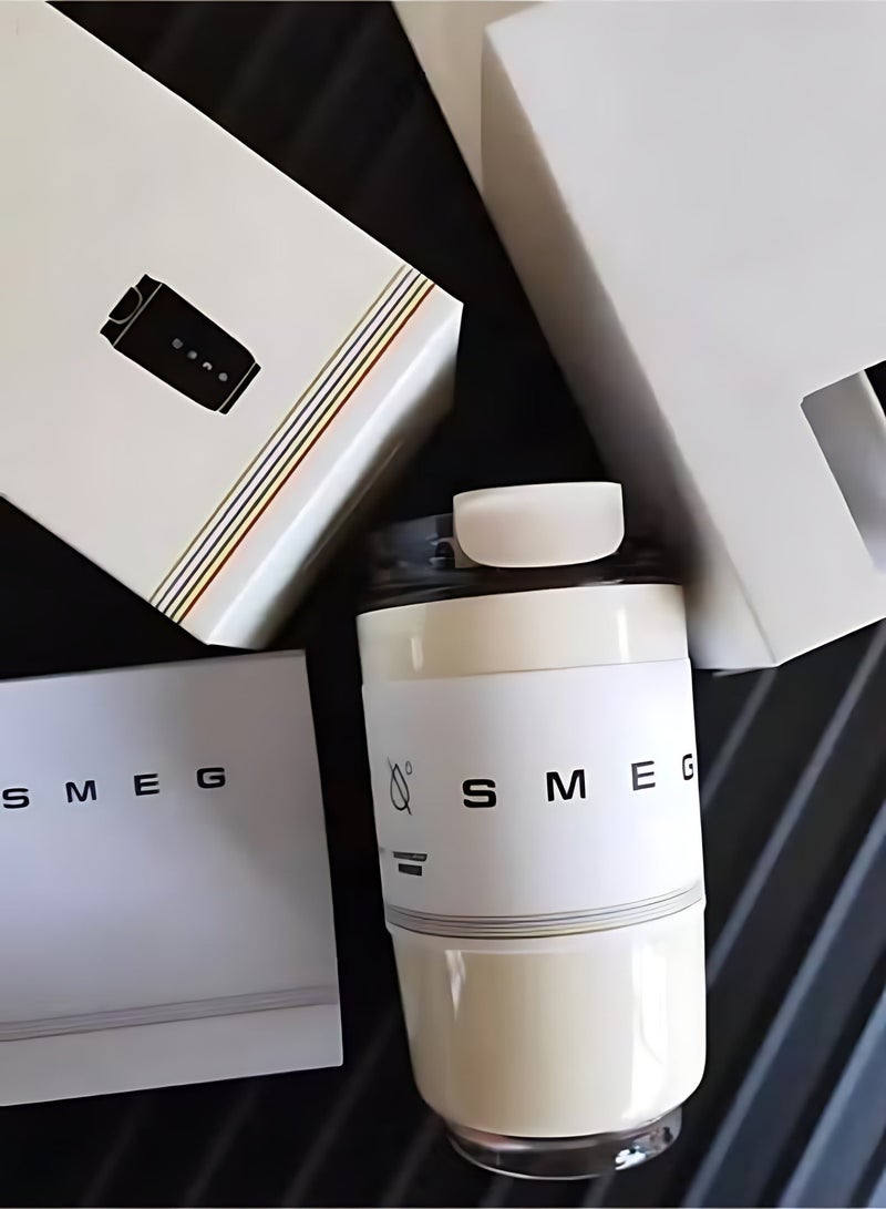 Smeg Travel Coffee Mug, Insulated Beverage Cup with Leakproof Lid, Long-Lasting Coffee Tumbler with Lid, Travel Coffee Thermos (White) - Image 2