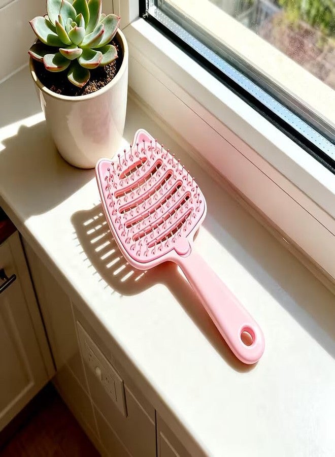FWQPRA Self Cleaning Hair Brush for Women & Kids - Detangler Hair Brush Comb for Wet or Dry Hair - Anti-Static Hairbrush Women Love - Gentle Scalp Massage Comb Brush for All Hair Types. (Purple) - Image 5