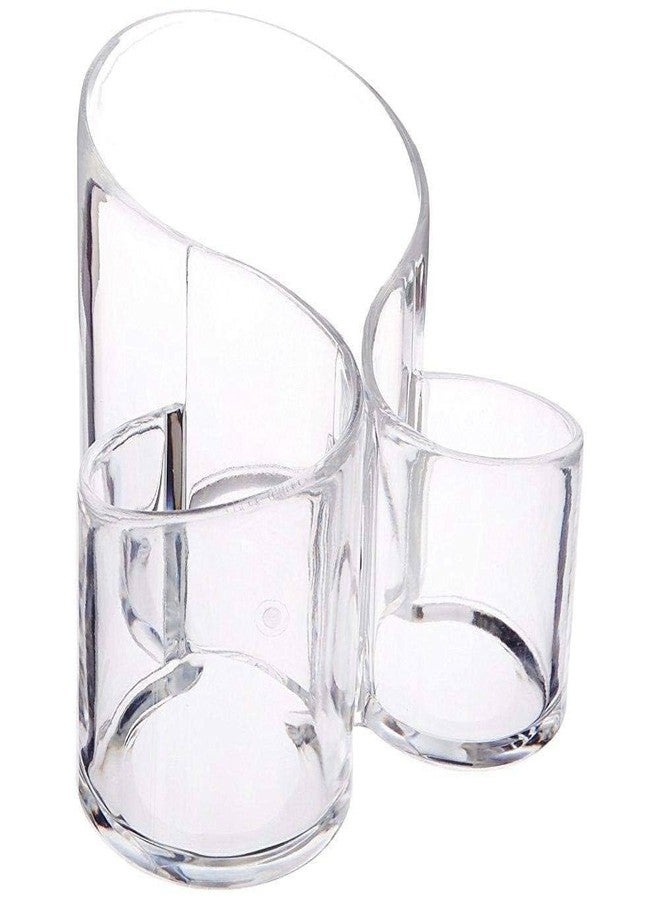 Foliam Acrylic Cosmetic Organizer Makeup Brush Holder Acrylic Makeup Brush Nail Polish Lipstick Eyeliner Comb Beauty Storage Holder Desk Rake Stand Dressing Table Beauty Cosmetic Holder - Image 1