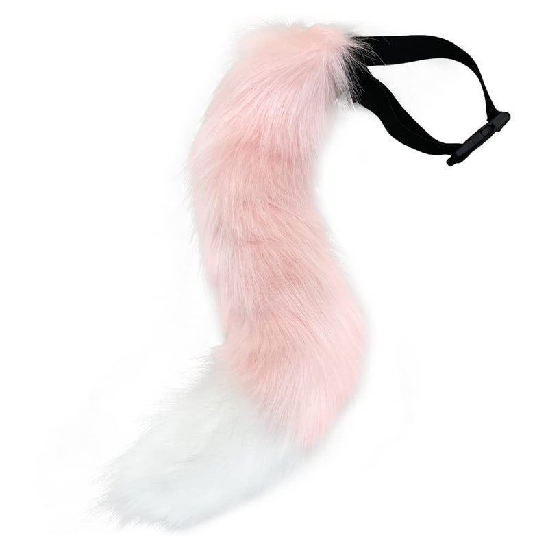 JUNBOON Faux Fur Tail for Cosplay Halloween Party Costume (Pink white) - Image 5