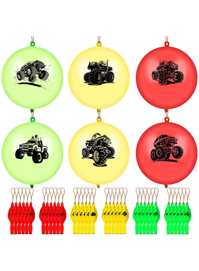 Jerify 36 Pcs Truck Party Favor Truck Punch Balloons Ball Colorful Punching Balloons with Rubber Bands Birthday Party Favors for Fun Games Supplies Goodie Bag Fillers - Image 1