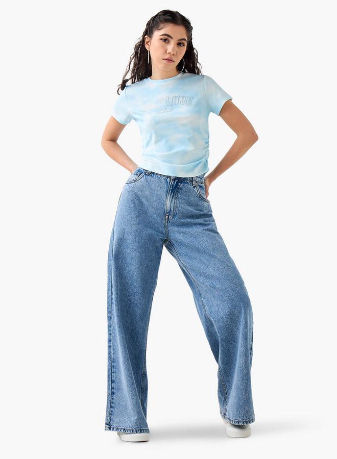 2Xtremz Graphic Print Crew Neck T-shirt with Short Sleeves - Image 2