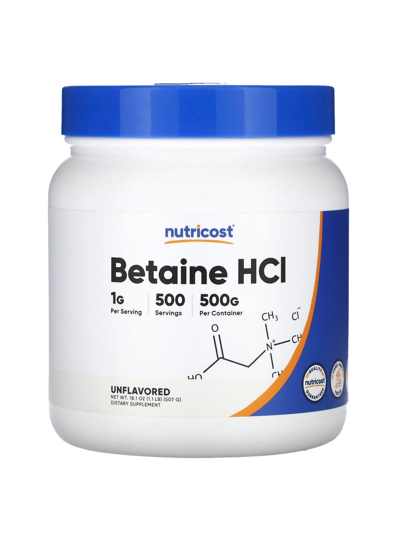 Betaine HCI, Unflavored, 18.1 oz (507 g)