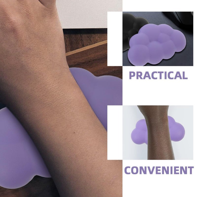 Purple Memory Foam Keyboard Wrist Rest Pad 2 Pack Non Slip Cushion For Typing Comfort - Image 4