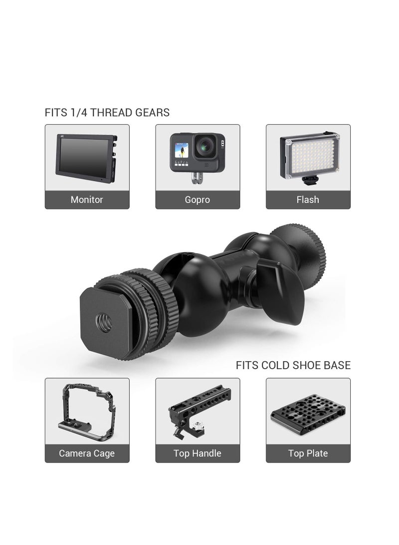 Y&D Universal Camera Hot Shoe Top Handle Grip  Video Stabilizing Rig with 3 Cold Mounts for DSLR cameras Fits Microphone LED Light Monitor Low-Angle Shots Metal - ST28  - Image 4