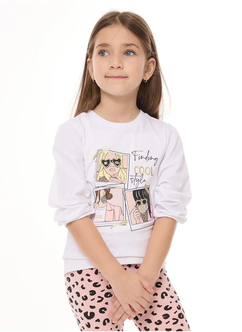 victor and jane Embellished Top With Matching Printed Leggings