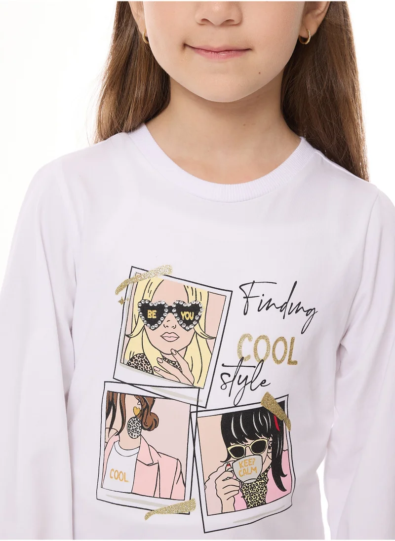 victor and jane Embellished Top With Matching Printed Leggings