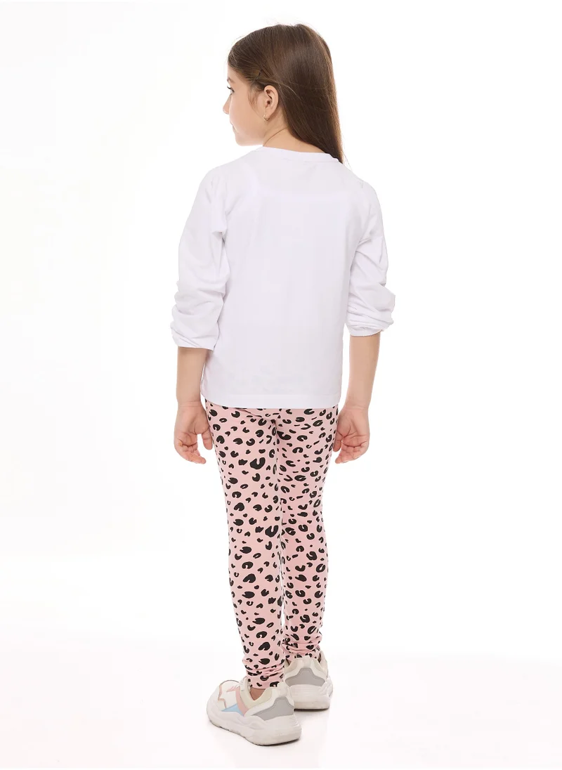 victor and jane Embellished Top With Matching Printed Leggings