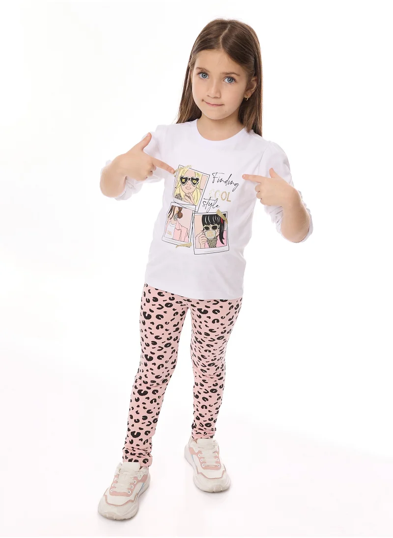 victor and jane Embellished Top With Matching Printed Leggings