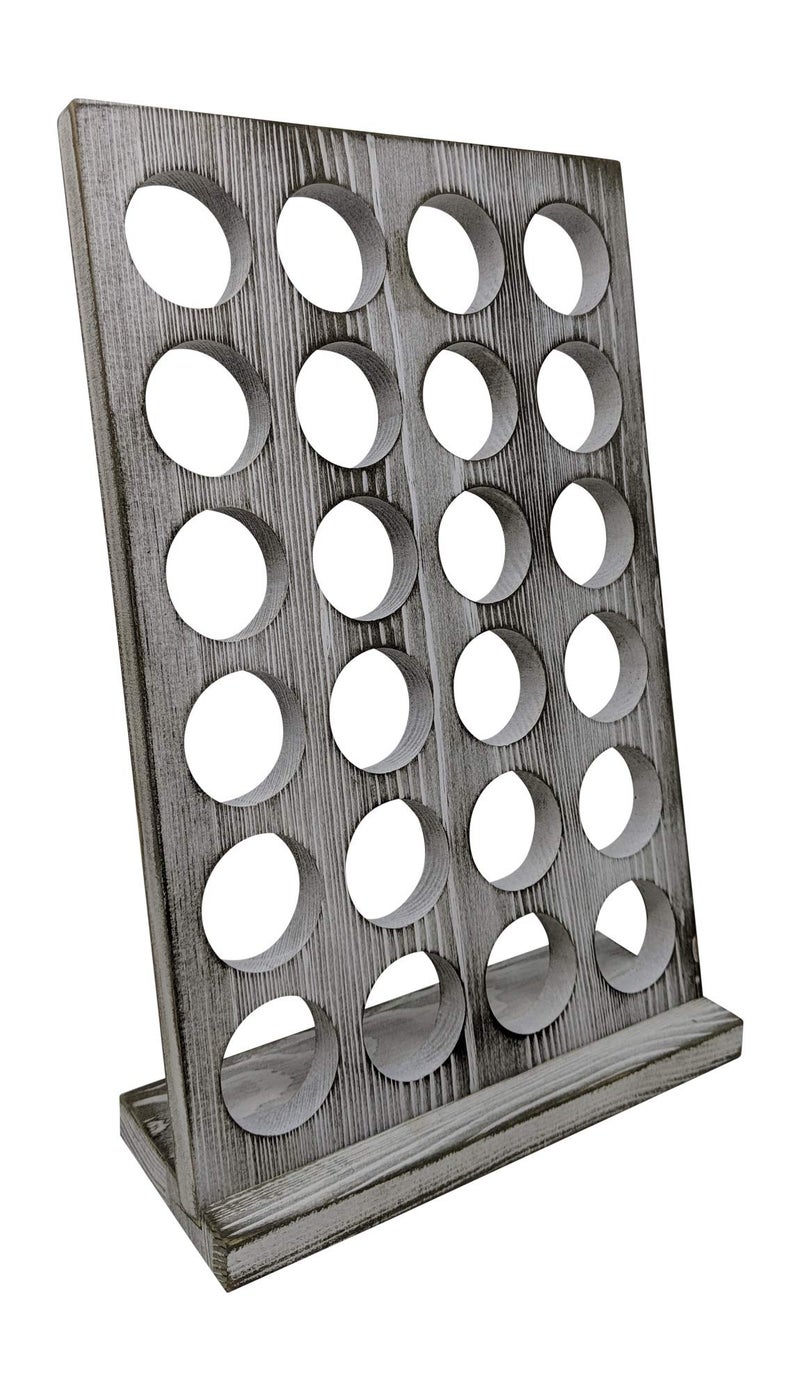 Giannas Home Rustic Farmhouse Country Distressed Wood Coffee Pod Holder For KCups 24 Capacity Rustic White