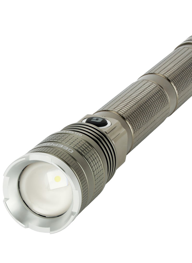 GEEPAS - Zoomable LED Flashlight ,20W Laser High-Power LEDs, Perfect for Indoor and Outdoor Use, 10 Hours Continuous Working/ with Aluminum Alloy Housing, Type C Charging, Limited Lifetime Warranty| GFL4651 - Image 1