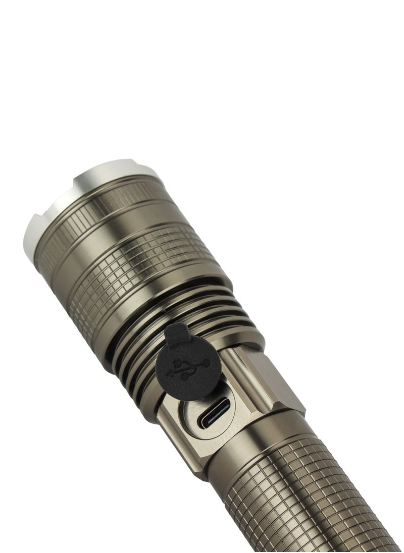 GEEPAS - Zoomable LED Flashlight ,20W Laser High-Power LEDs, Perfect for Indoor and Outdoor Use, 10 Hours Continuous Working/ with Aluminum Alloy Housing, Type C Charging, Limited Lifetime Warranty| GFL4651 - Image 1