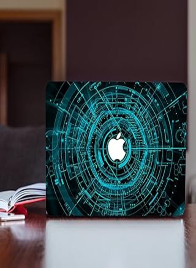 Generic Mini MacBook Decal with Luminous Apple Icon 33x23 Inch, Removable Mini MacBook Decal, Exterior Protective Sticker, Multi Color - 6221243360315