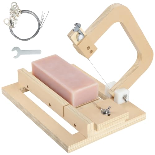 SUNREEK Adjustable Wire Soap Cutter, Wooden Soap Cutters for Soap Making with Replaced Stainless Steel Wires for Handmade - Image 1